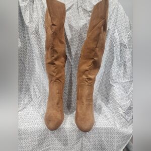 Just Fab Tan Suede Women's Knee-High Boots Size 9.5